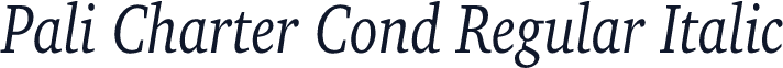Pali Charter Cond Regular Italic