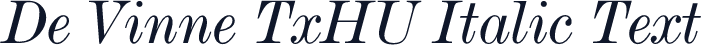 De Vinne TxHU Italic Text