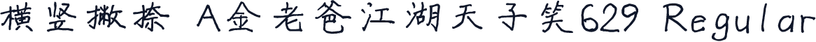 横竖撇捺:A金老爸江湖天子笑629,Regular