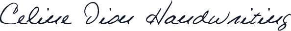 Celine Dion Handwriting