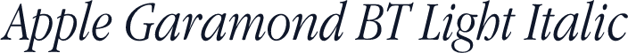 Apple Garamond BT Light Italic