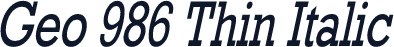 Geo 986 Thin Italic