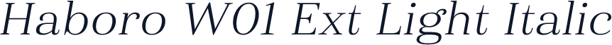 Haboro W01 Ext Light Italic