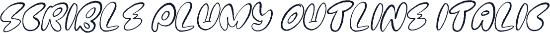 Scrible Plumy Outline Italic