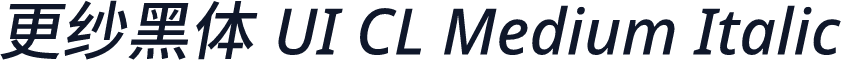 更纱黑体 UI CL Medium Italic