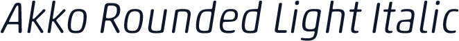 Akko Rounded Light Italic