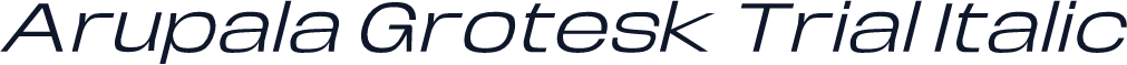 Arupala Grotesk Trial Italic