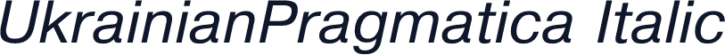 UkrainianPragmatica Italic