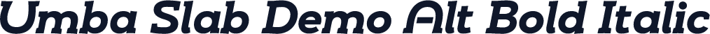 Umba Slab Demo Alt Bold Italic