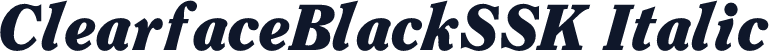 ClearfaceBlackSSK Italic