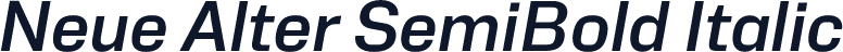 Neue Alter SemiBold Italic