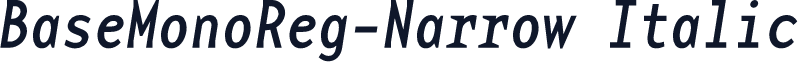 BaseMonoReg-Narrow Italic
