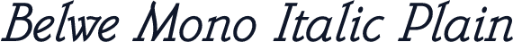 Belwe Mono Italic Plain