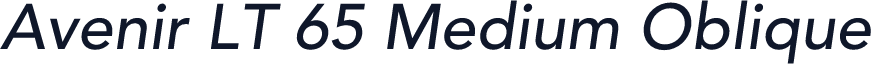 Avenir LT 65 Medium Oblique