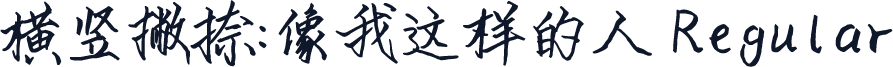 横竖撇捺：像我这样的人 Regular