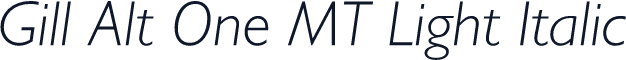 Gill Alt One MT Light Italic