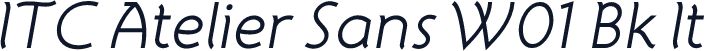 ITC Atelier Sans W01 Bk It