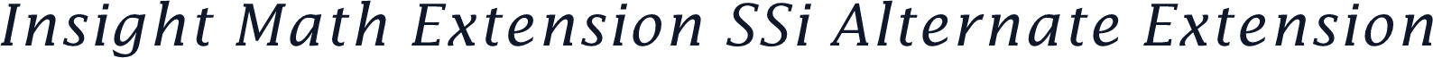 Insight Math Extension SSi Alternate Extension