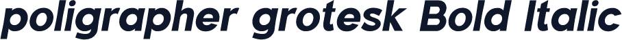 poligrapher grotesk Bold Italic