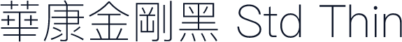 華康金剛黑 Std Thin