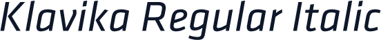 Klavika Regular Italic