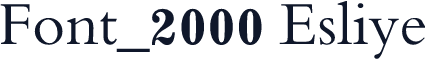 Font_2000 Esliye