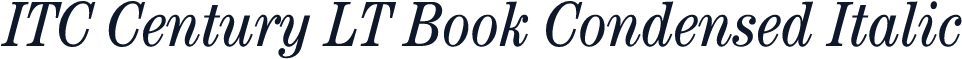 ITC Century LT Book Condensed Italic