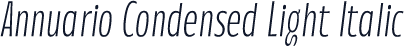 Annuario Condensed Light Italic