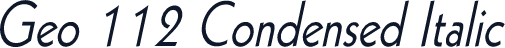 Geo 112 Condensed Italic