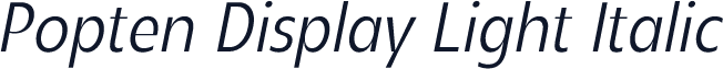 Popten Display Light Italic