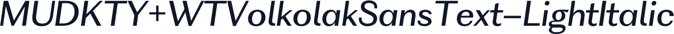 MUDKTY+WTVolkolakSansText-LightItalic