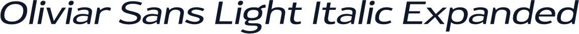 Oliviar Sans Light Italic Expanded