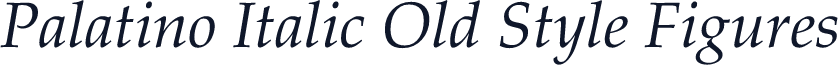 Palatino Italic Old Style Figures