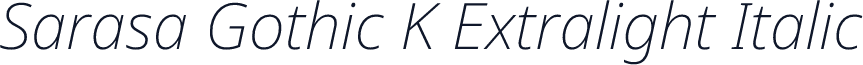 Sarasa Gothic K Extralight Italic