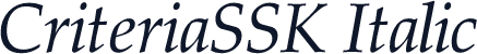 CriteriaSSK Italic