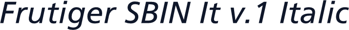 Frutiger SBIN It v.1 Italic