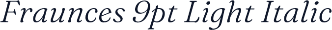 Fraunces 9pt Light Italic