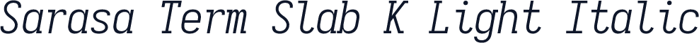 Sarasa Term Slab K Light Italic
