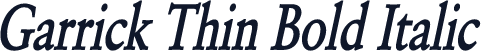 Garrick Thin Bold Italic