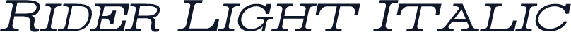 Rider Light Italic