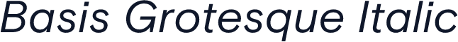 Basis Grotesque Italic