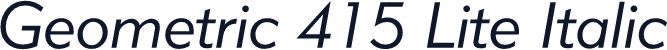 Geometric 415 Lite Italic