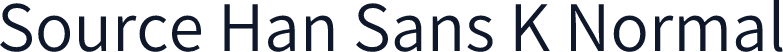 Source Han Sans K Normal