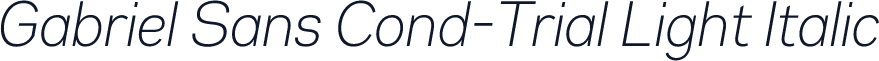 Gabriel Sans Cond-Trial Light Italic