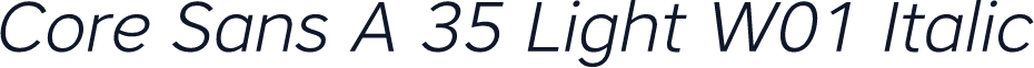 Core Sans A 35 Light W01 Italic