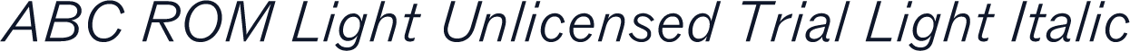 ABC ROM Light Unlicensed Trial Light Italic