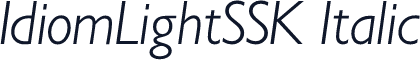 IdiomLightSSK Italic