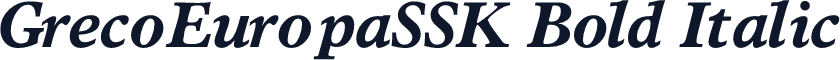 GrecoEuropaSSK Bold Italic