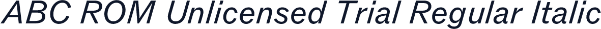 ABC ROM Unlicensed Trial Regular Italic