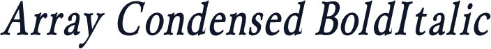 Array Condensed BoldItalic